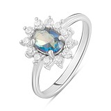 Женское серебряное кольцо с куб. циркониями и топазом (2089933), фотографии