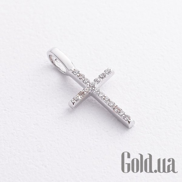 

Кулон-крестик Украина, Серебряный кулон с куб. циркониями