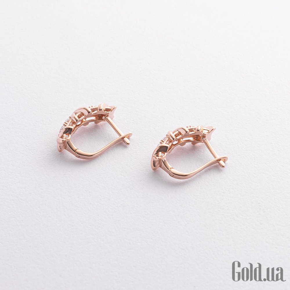 Золотые серьги с куб. циркониями onxс09481 – изображение 2