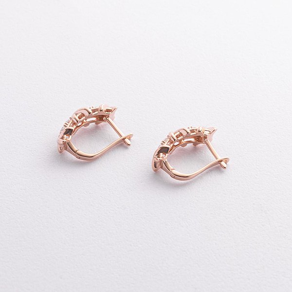Золотые серьги с куб. циркониями onxс09481 – изображение 2