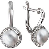 Срібні сережки з прісн. перлами і куб. цирконіями, 1531923