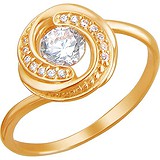Женское золотое кольцо с куб. циркониями, 1613587