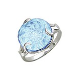 Женское серебряное кольцо с куб. циркониями и топазом, 1617427