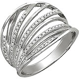 Женское серебряное кольцо с куб. циркониями, 1619731