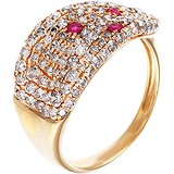 Женское золотое кольцо с бриллиантами и рубинами, 1646099