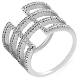 Женское серебряное кольцо с куб. циркониями, 1664787