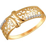 Женское золотое кольцо с куб. циркониями, 1672467