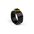 Женское деревянное кольцо с янтарем - фото 2
