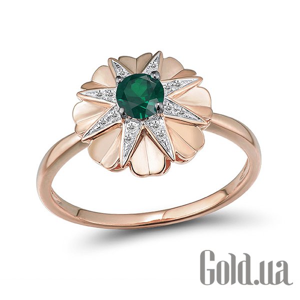 

Кольцо Lurie Jewelry, Женское золотое кольцо с бриллиантами и изумрудом, 18