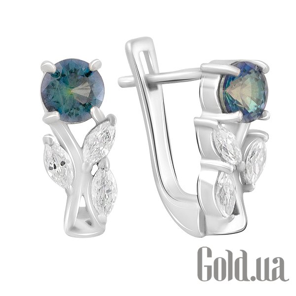 

Серьги Fresh Jewelry, Серебряные серьги с куб. циркониями и топазами