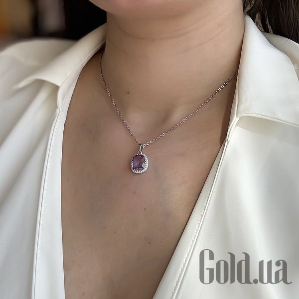 Жіночі кулони Fresh Jewelry Срібний кулон з куб. цирконіями і аметистом