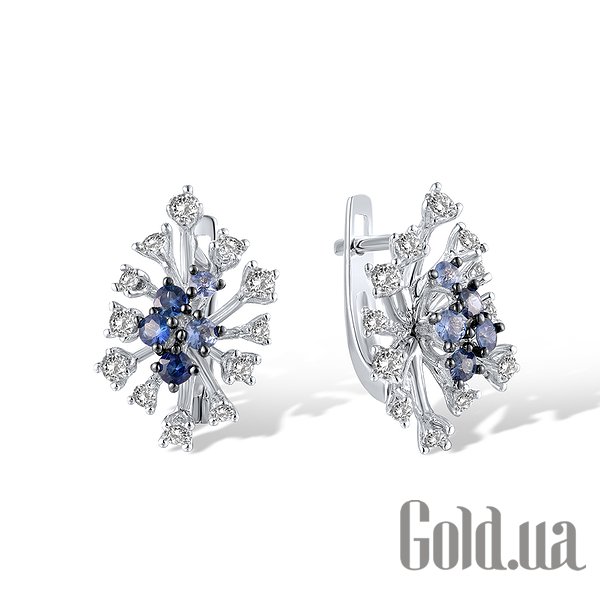 

Серьги Lurie Jewelry, Золотые серьги с сапфирами и бриллиантами