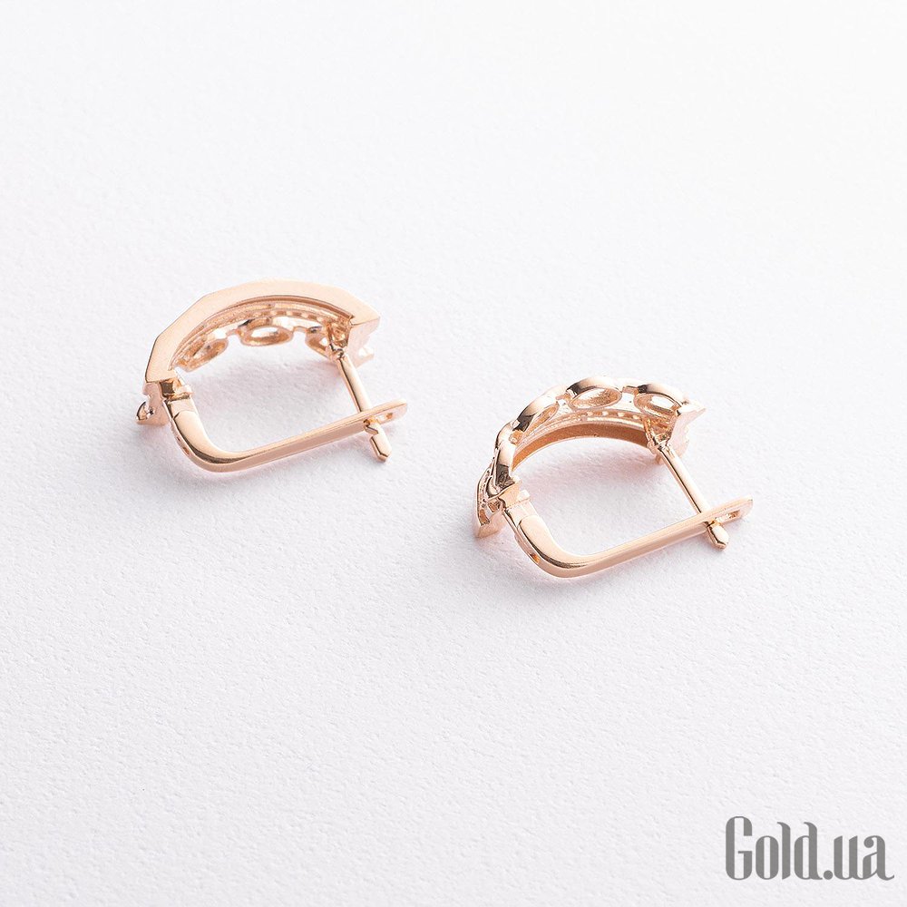 Золотые серьги с куб. циркониями onxс09017 – изображение 2