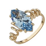 Женское золотое кольцо с синт. топазом, 1531924