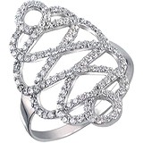 Женское серебряное кольцо с куб. циркониями, 1546004