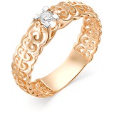 Женское золотое кольцо с бриллиантом, 1604116