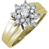 Женское золотое кольцо с куб. циркониями, 1614356