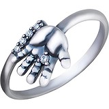 Женское серебряное кольцо с куб. циркониями, 1614612