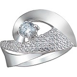 Женское серебряное кольцо с куб. циркониями, 1615380