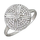 Женское серебряное кольцо с куб. циркониями, 1622548