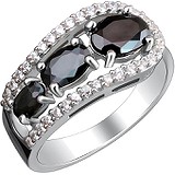 Женское серебряное кольцо с куб. циркониями, 1623316