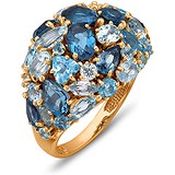 Женское золотое кольцо с топазами, 1637908