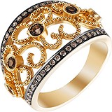 Женское золотое кольцо с бриллиантами и раухтопазами, 1646100