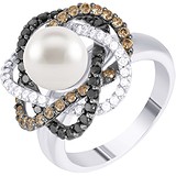 Женское золотое кольцо с бриллиантами и жемчугом, 1668628