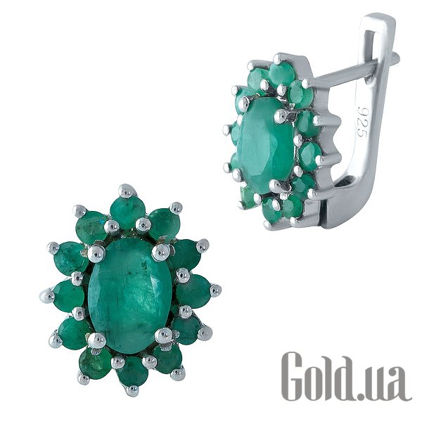 

Серьги Fresh Jewelry, Серебряные серьги с изумрудами
