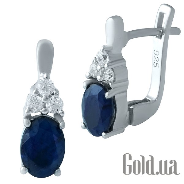 

Серьги Fresh Jewelry, Серебряные серьги с сапфирами и куб. циркониями