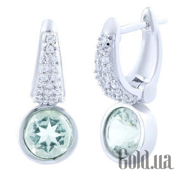 

Серьги Fresh Jewelry, Серебряные серьги с аметистами и куб. циркониями