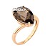 Женское золотое кольцо с дымчатым кварцем и куб. циркониями - фото 1