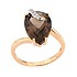Женское золотое кольцо с дымчатым кварцем и куб. циркониями - фото 4