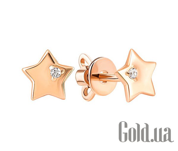 

Серьги-гвоздики Lurie Jewelry, Золотые серьги с цирконами