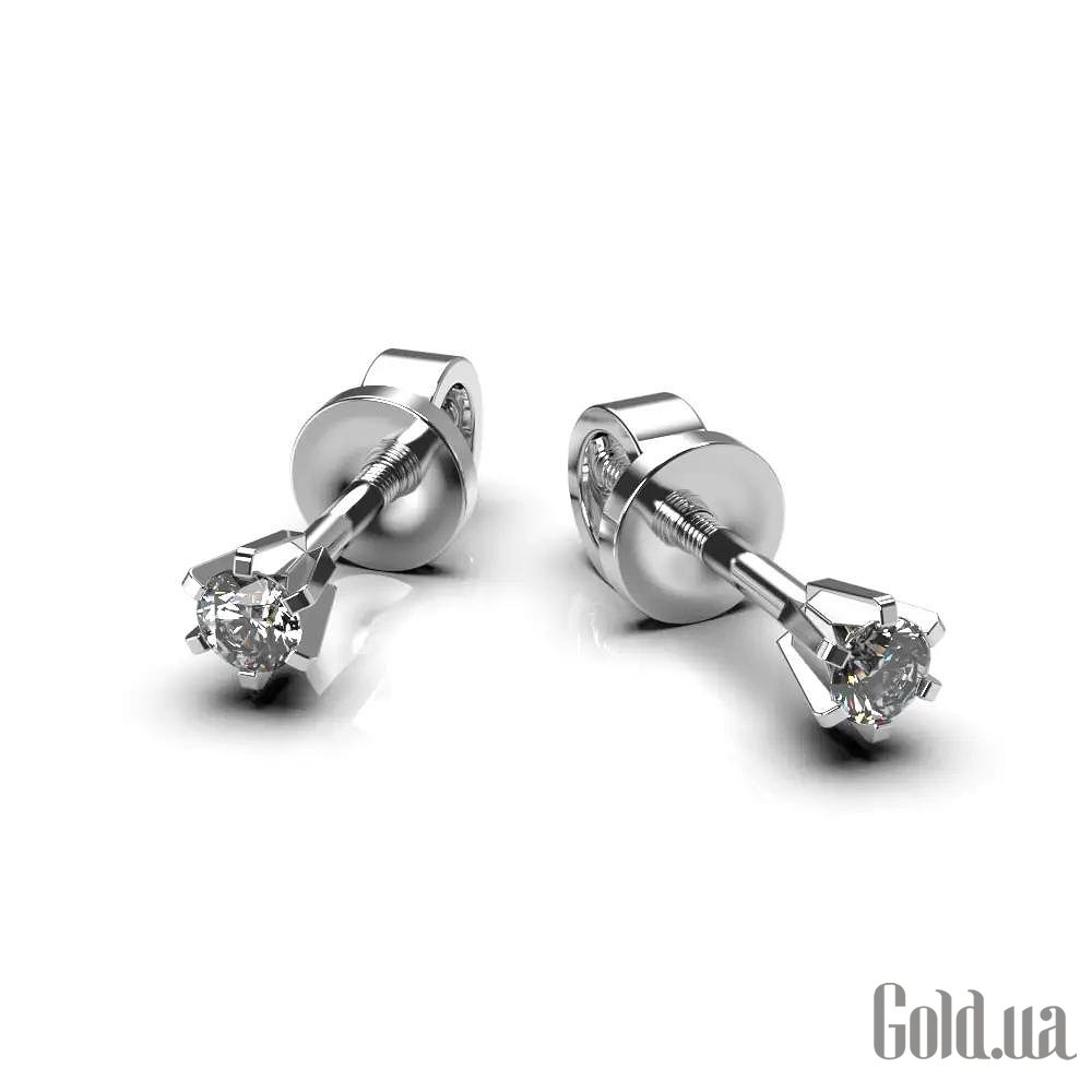 Золотые серьги с бриллиантами lun316621121b – изображение 2