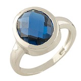 Женское серебряное кольцо с синт. топазом, 1283605