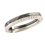 Серебряное обручальное кольцо с керамикой и куб. циркониями, 1284373