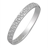 Серебряное обручальное кольцо с куб. циркониями, 1614101