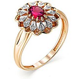 Женское золотое кольцо с рубином и бриллиантами, 1669653