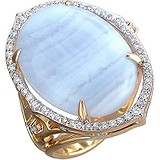 Женское золотое кольцо с бриллиантами и агатом, 1672725
