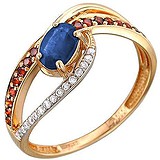 Женское золотое кольцо с бриллиантами и сапфиром, 1685013