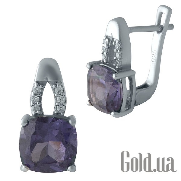 

Серьги Fresh Jewelry, Серебряные серьги с александритами и куб. циркониями