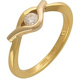 Золотое кольцо с бриллиантом, 1712149