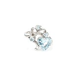 Женское серебряное кольцо с топазом и куб. циркониями, 1718549