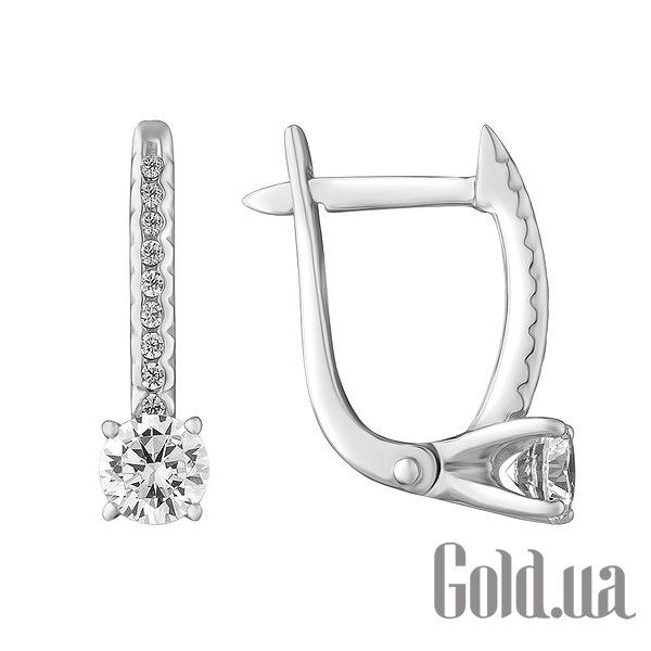 

Серьги Украина, Золотые серьги с куб. циркониями