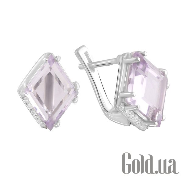 

Серьги Fresh Jewelry, Серебряные серьги с куб. циркониями и аметистами