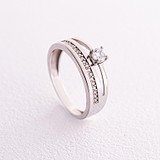 Серебряное обручальное кольцо с куб. циркониями, 1789205