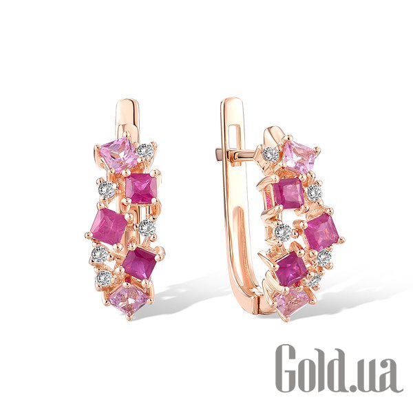 

Серьги Lurie Jewelry, Золотые серьги с сапфирами, рубинами и бриллиантами
