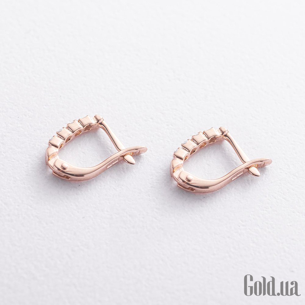 Золотые серьги с куб. циркониями onxс01770 – изображение 2