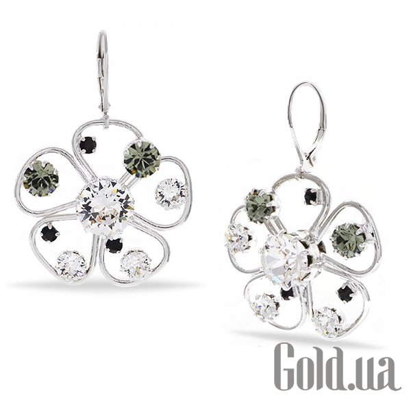 

Серьги с подвесками Kobi, Стальной, Серьги с кристаллами Swarovski